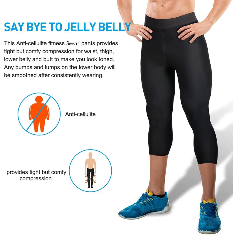 Sweat Sauna Pants Body Shaper Men Fitness Leggings Thermo Hot Weight Loss Slimming Shorts Workout Bellies Thigh Trimmer Boxer