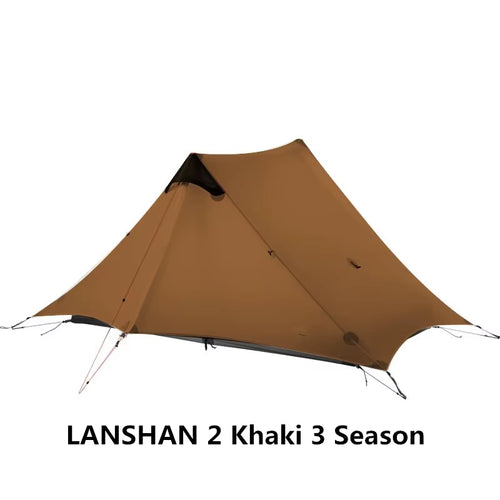 2021  Lanshan 2 Person Outdoor Ultralight Camping Tent 3 Season Professional 15D Silnylon Rodless Tent