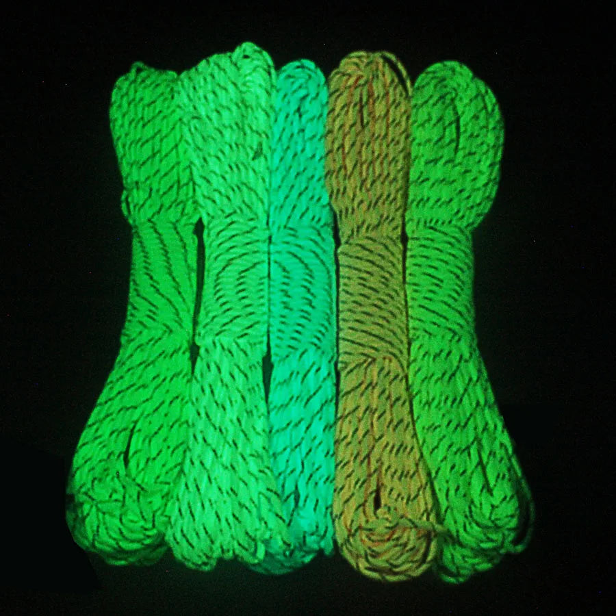 9 Strands Cores Luminous Glow in the Dark & Reflective Paracord Parachute Cord Lanyard 25 50 100 Feet
