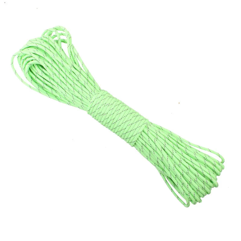 9 Strands Cores Luminous Glow in the Dark & Reflective Paracord Parachute Cord Lanyard 25 50 100 Feet