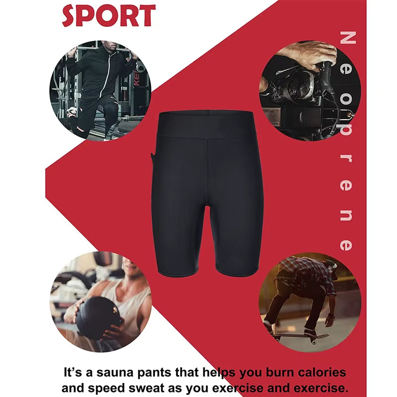 Sweat Sauna Pants Body Shaper Men Fitness Leggings Thermo Hot Weight Loss Slimming Shorts Workout Bellies Thigh Trimmer Boxer