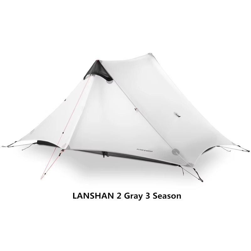 2021  Lanshan 2 Person Outdoor Ultralight Camping Tent 3 Season Professional 15D Silnylon Rodless Tent