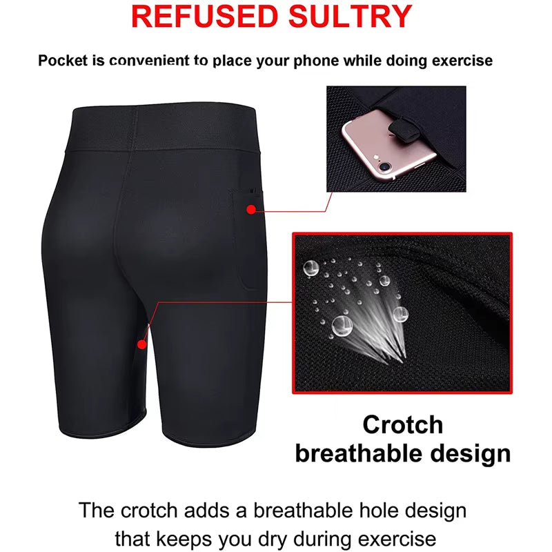 Sweat Sauna Pants Body Shaper Men Fitness Leggings Thermo Hot Weight Loss Slimming Shorts Workout Bellies Thigh Trimmer Boxer