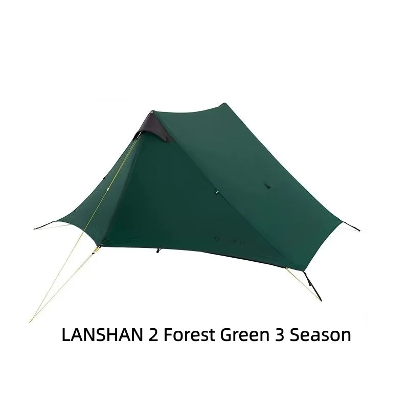 2021  Lanshan 2 Person Outdoor Ultralight Camping Tent 3 Season Professional 15D Silnylon Rodless Tent