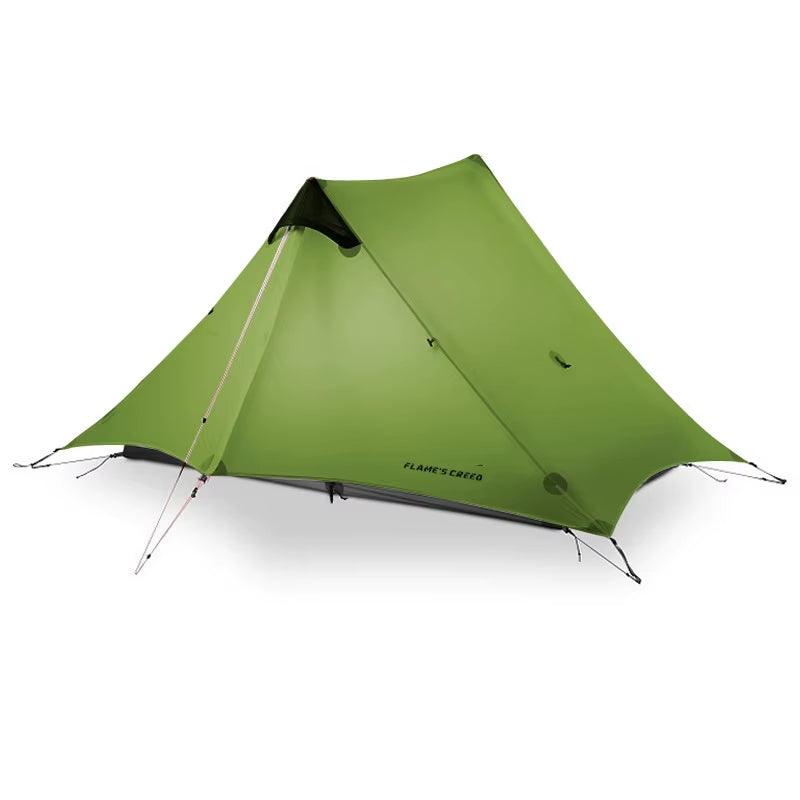 2021  Lanshan 2 Person Outdoor Ultralight Camping Tent 3 Season Professional 15D Silnylon Rodless Tent