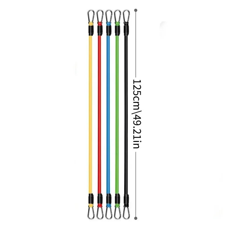 11Pcs TPE Resistance Band Set Fitness Band Pull Rope Elastic Training Band with Door Anchor Handles Carry Bag Legs Ankle Straps